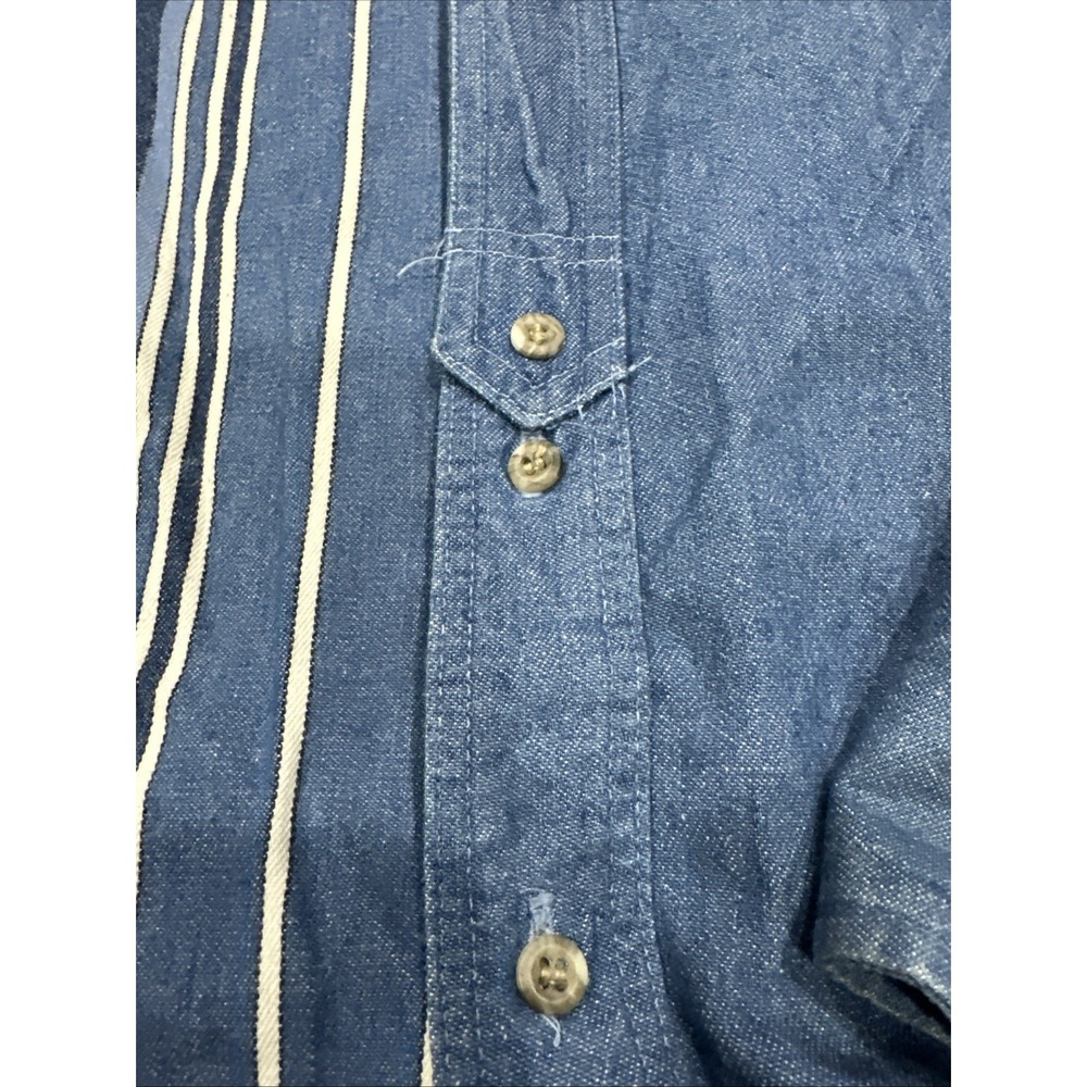 Vtg Mens 16 1/2-35 - WRANGLER X-Long Tails Western Cowboy Denim Jean Shirt - Picture 3 of 11